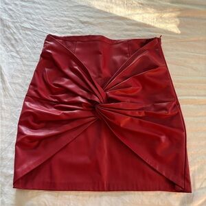 Zara Deep Red Pleather Mini Skirt